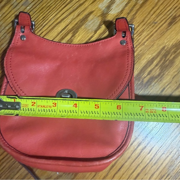 Coach The Legacy Mini Saddle Bag Coral Red Crossbody Silver Hardware Turnlock - Picture 10 of 11